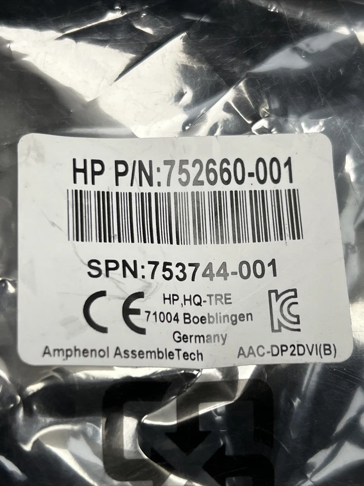 New HP DisplayPort to DVI Adapter 752660-001 753744-001 - Image 4 of 4