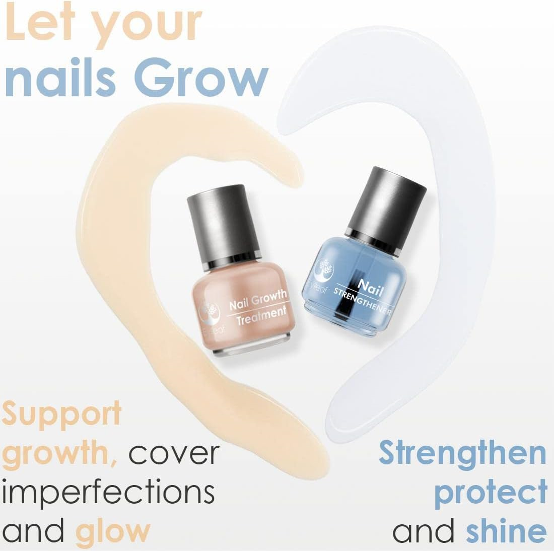 Eylleaf Nail Strengthener Clear Polish Hardener for Healthy and