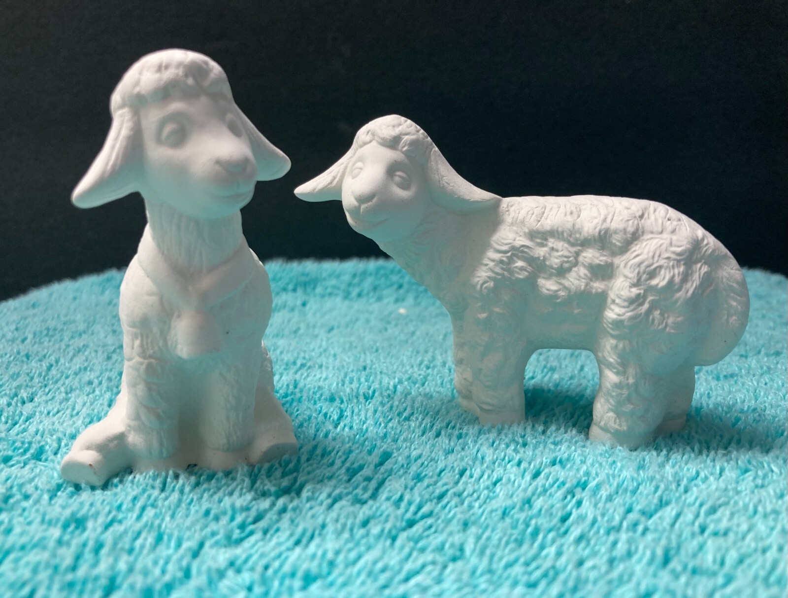 Vintage Provential Studio Ceramic bisque Kitty Cat Nativity Scene ready