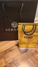 Genuine Fendi Yellow Paper Carrier Bag and Black Versace Gift Bags