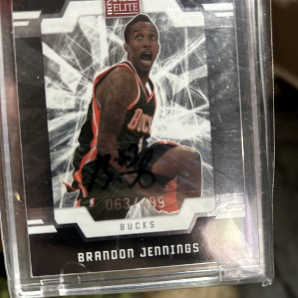 2009-10 Donruss Elite /499 Brandon Jennings #169 novato automático - Imagem 2 de 3