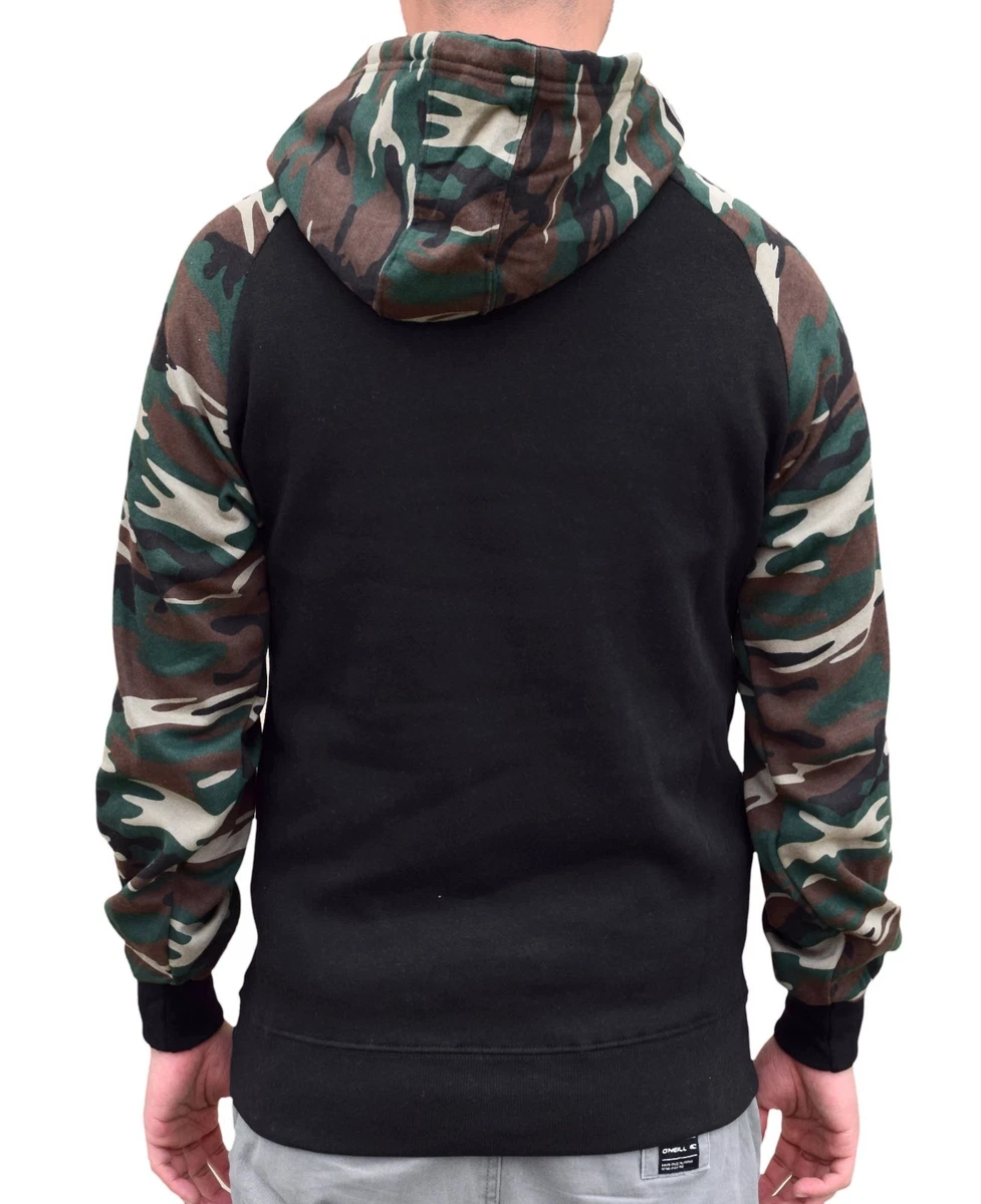 New Men's I'd Rather Be Fishing Camo/Black Raglan Hoodie Ocean Sea