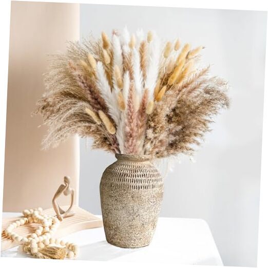 Rustic Ceramic Farmhouse Flower Large Vase - White Modern Farmhouse Vases Boho