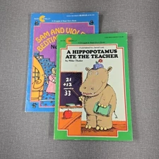 Hippopotamus Ate Teacher by Thaler & Sam Violet Bedtime Mystery by Rubel 2 Books