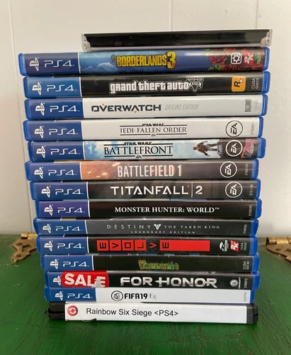 Lot of 15 PS4 Games - GTA V Borderlands 3 COD Black Opps III Overwatch FIFA