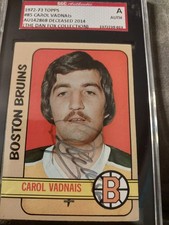 1972-73 topps autographed hockey SGC 85 Vadnais