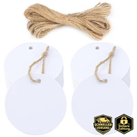 GeschenkanhäNger Kraftpapier 5,5 Cm 200 StüCk Mit Juteschnur 30M FüR Hochzeit