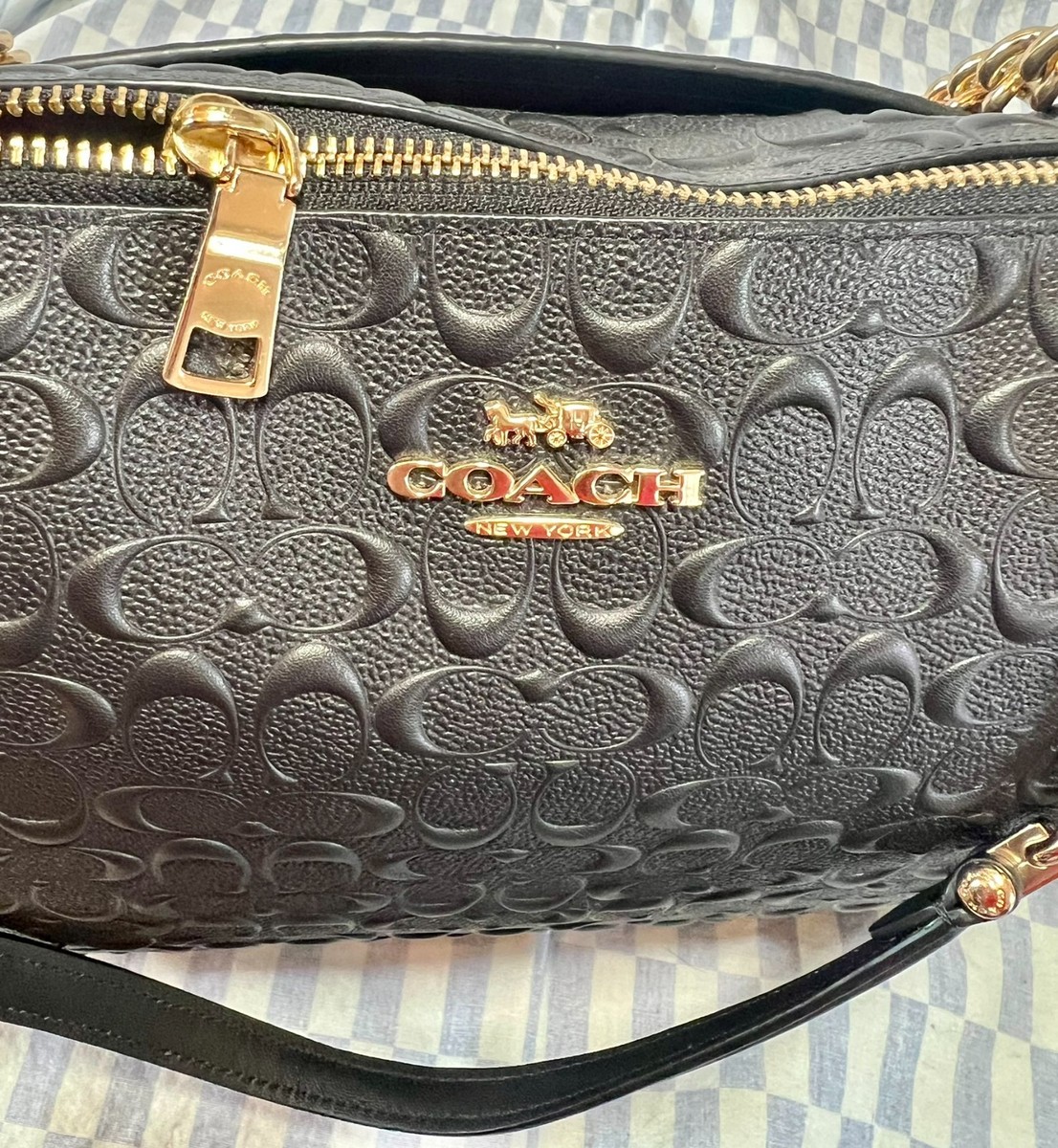 FABULOUS EUC Coach Ava Chain Tote in Signature Embossed Leather