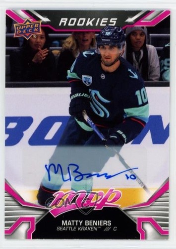 Matty Beniers [Magenta Autograph] #244 2022 Upper Deck MVP card