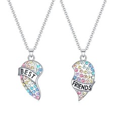 luomart Girls Best Friends Necklace for 2,BFF Friendship Gifts for 2,Rainbow ...