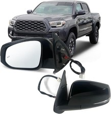Left Driver side Mirror Fits 2016-2022 Toyota Tacoma With 8 Pins Left, Black