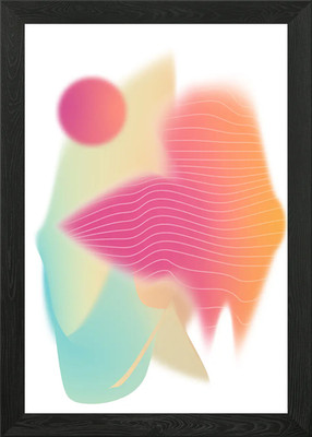 Gerahmtes Wandbild warm und Streifen Farbverlauf Poster Leinwanddruck Bild