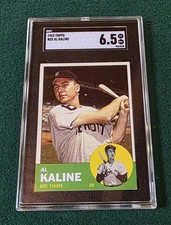 1963 Topps Baseball Al Kaline #25-HOF RF-DET TIGERS-SGC 6.5 EX-NM+ Centered!