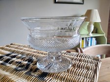 HUGE VINTAGE EDINBURGH CRYSTAL THISTLE FOOTED COMPORT~BOWL 8" X 6.5" MINT !!!