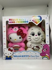 Care Bears Hello Kitty And Friends Loves Cheer Bear 10" Plush 2-Pack New In Box