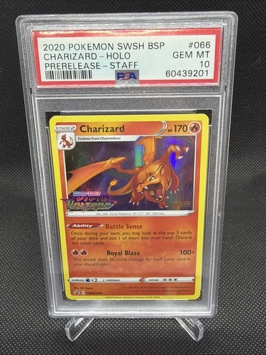 2020 Pokémon Charizard Holo Prerelease Staff PSA 10  Vivid Voltage SWSH #066 🔥
