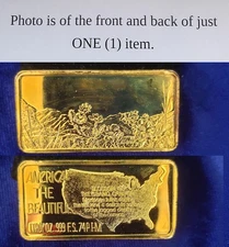 Hamilton Mint Blossom Of The Grand Canyon 24k EGP 1 Troy Oz .999 Fine Silver Bar