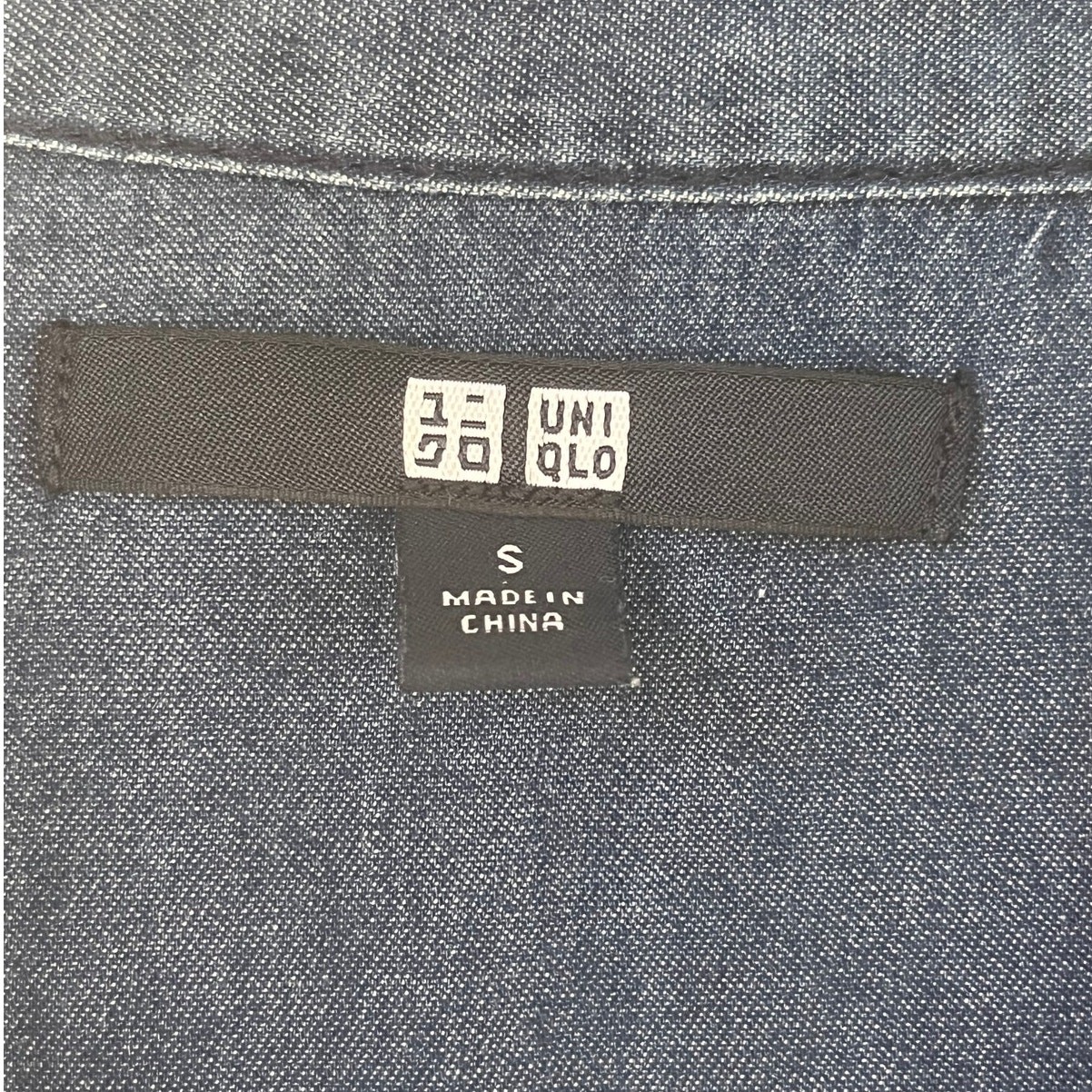 Uniqlo Women's Blue Denim Long Sleeve Mini Dress Size S thumbnail 6