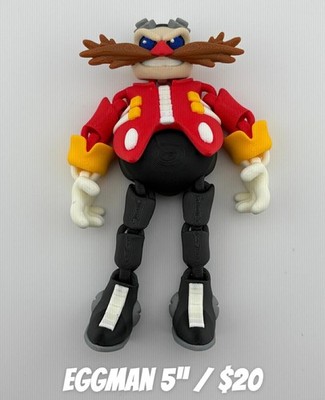 3d Printed & Articulating 5  Dr. Eggman (Sonic The Hedgehog)