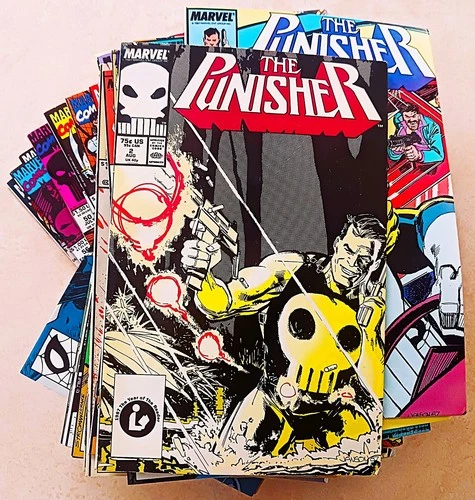 Punisher Vintage Copper Age 80s Marvel Comic Book Lot Hi-Grade 1st App Microchip