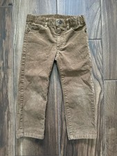 Janie and Jack Boys Corduroy Pants Brown Adjustable Waist Size 3