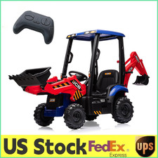 4 in 1 Ride On Excavator,12V Kids Electric Vehicle w/Remote Control,Adjustable