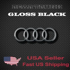 Premium Black Rings Rear Silver Badge Logo for Audi A4 A5 A6 A7 S6 S7 2017–2020