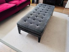 Sofa.Com Footstool In Grey Velvet