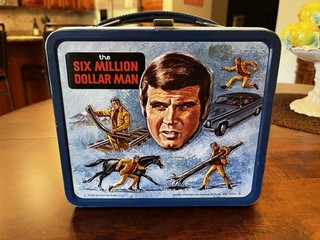 The Six Million Dollar Man Blue Metal Lunchbox No Thermos Included