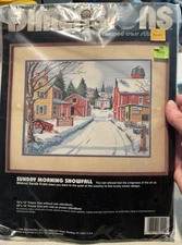 Dimensions Sunday Morning Snowfall Cross Stitch Kit 3111 VTG Kratz~NEW~Christmas