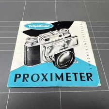 VINTAGE CAMERA INSTRUCTION OWNER MANUAL VOIGHTLANDER PROXIMETER GERMANY PHOTO