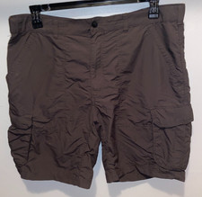 REI Cargo Shorts Mens Size L Brown Nylon Hiking Travel Pockets