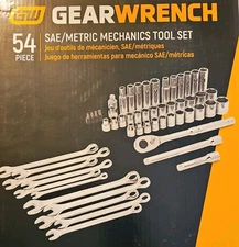 New Gearwrench 54 Pc SAE/METRIC MECHANICS ratchet,combo wrench socket tool set