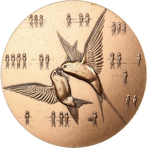 [#1505139] Frankrijk, Medaille, Hirondelles, n.d., Bronzen, Bret, PR+ - Afbeelding 2 van 2