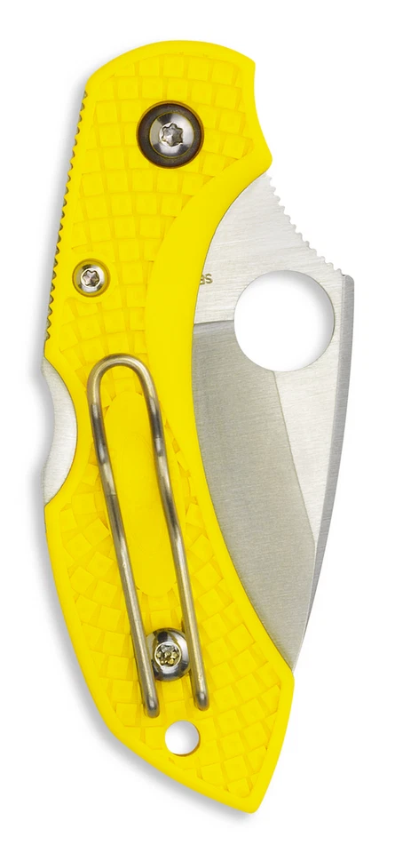 Spyderco Knives Dragonfly 2 Salt Lockback Marine Yellow FRN Serrated H2 C28SYL2 - Image 2 of 4