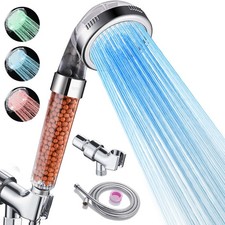 Cobbe Filtered LED Shower Head Handheld, Color Changing, High Pressure, Water Sa