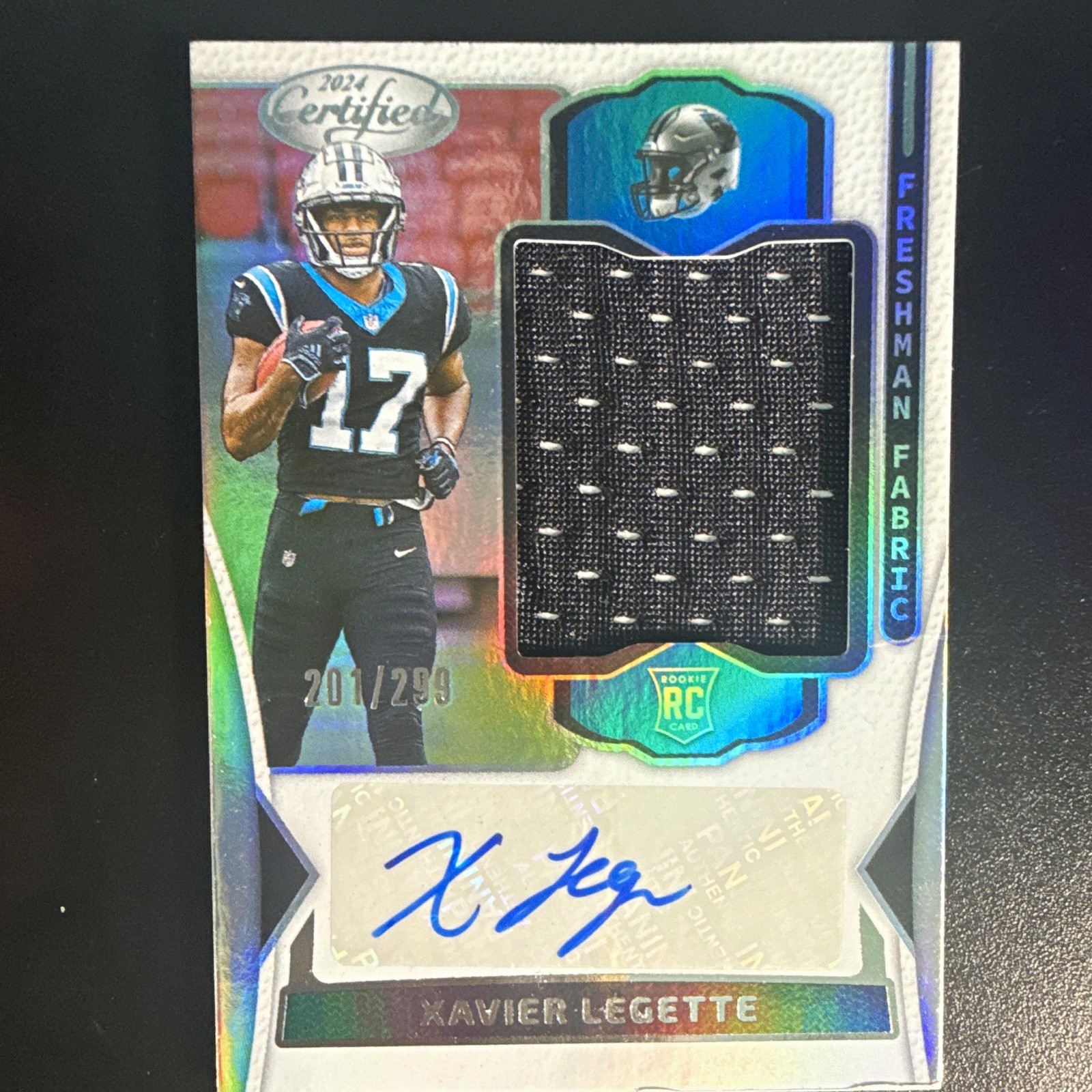Panini 2024 Certified Freshman Fabric Mirror Sigs Xavier Legette RC Auto /299
