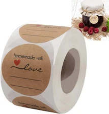 Jam and Jelly Jar Canning Labels for Mason Jars and More(2" round 500/Roll) with