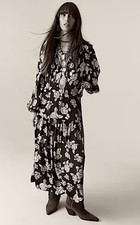 Marks & Spencer per una black  crepe floral tea dress  UK 10 RRP £75