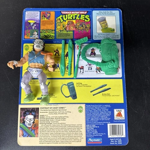 1989 CASEY JONES TMNT 100% COMPLETE w/ Golf Accessories & Cardback