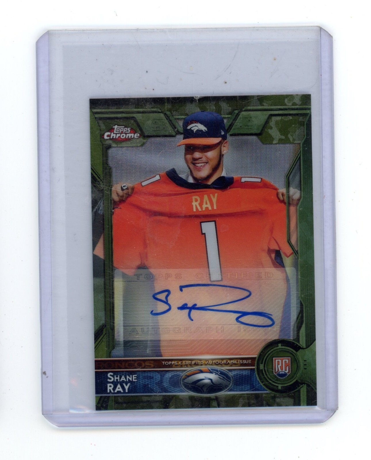 Shane Ray Topps Chrome Mini #122 Autograph-Camo Refractor