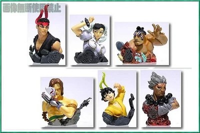 Capcom Street Fighter Heroes Bust Statue Figure 6 pcs Ryu Vega Chun Li Akuma