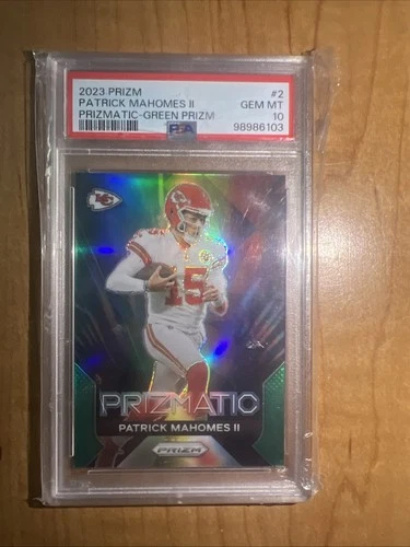 2023 Panini Prizm Prizmatic Patrick Mahomes II #2 Green Prizm PSA 10 KC Chiefs