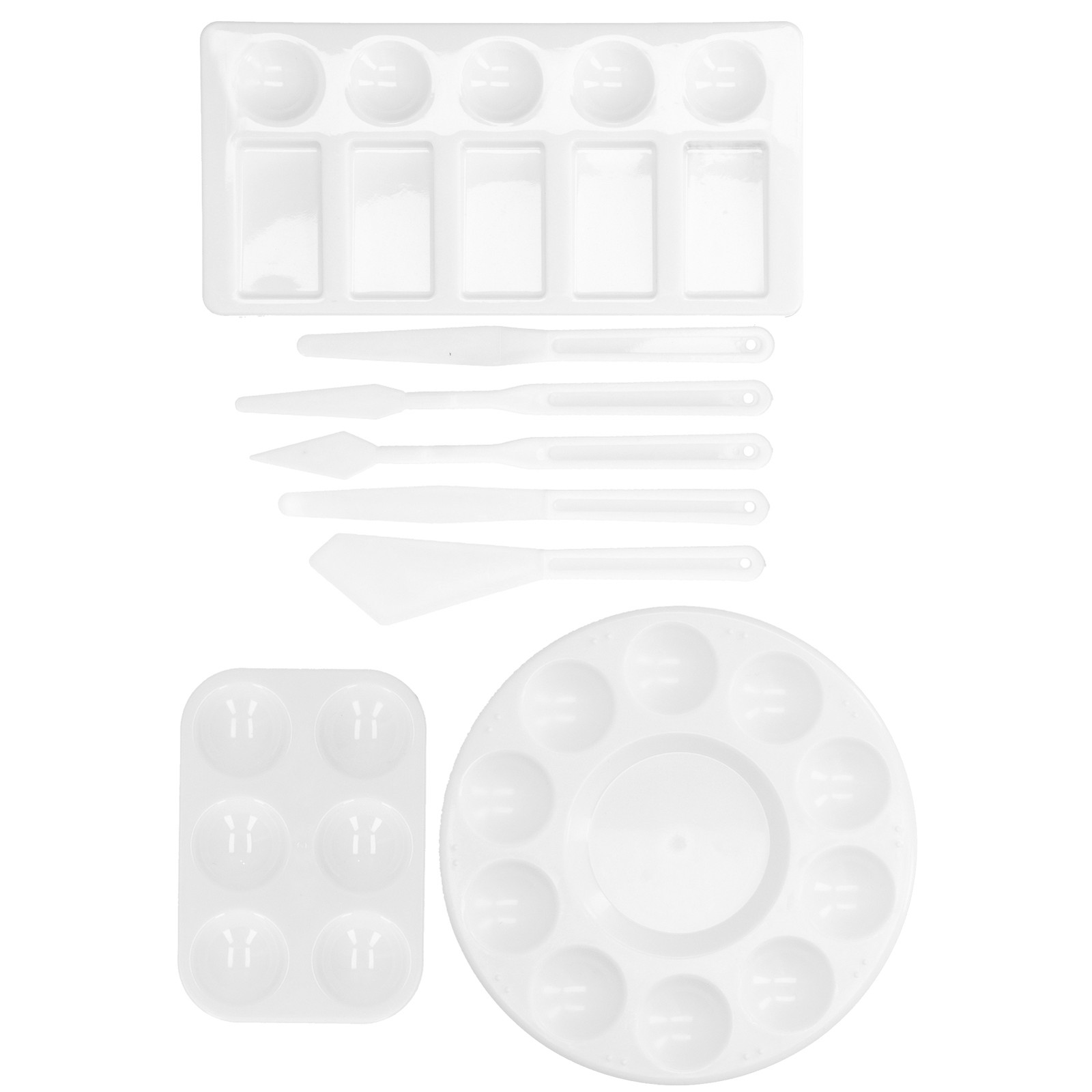8pcs Plastic Painting Scraper Palette Set Easy Cleaning Reusable For Drawing Wat