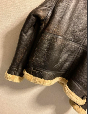 TEODEM Shearling mouton jacket flight B-3 Type leather men's brown