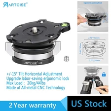 Panoramic Tripod Leveling Base 70MM Tripod Head +/-15° Tilt for Canon Nikon Sony