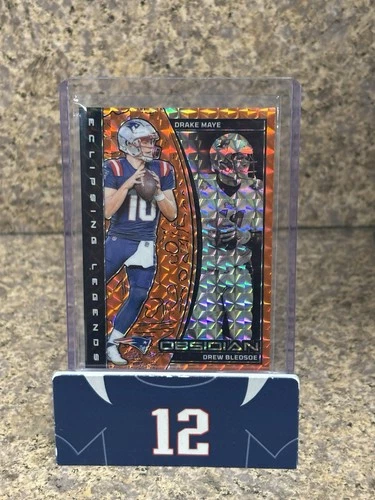 2024 Panini Obsidian - Eclipsing Legends Drew Bledsoe, Drake Maye Orange SSP RC