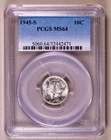 1945-S Mercury Dime PCGS MS64 ***RARE ORIGINAL BLAST WHITE COIN***