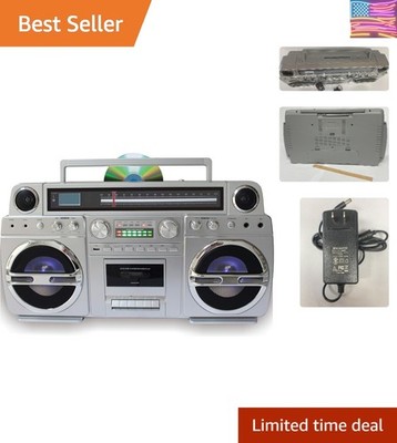 TechPlay Monster S 1980S-Style Boom Box CD Player, Cassette Player/Recorder, ...