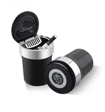 Car Ashtray Stainless Steel LED Light Indicator